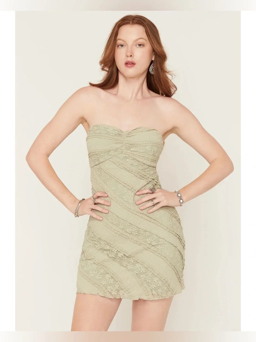 NWT Cleo + Wolf Lace Strapless Tube Mini Dress